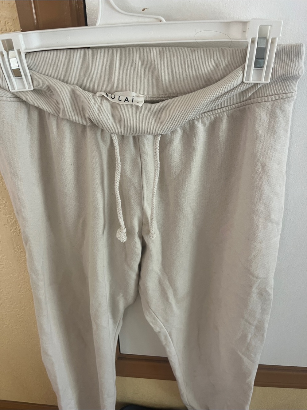 Light Beige Drawstring Sweatpants - Picture 4 of 4